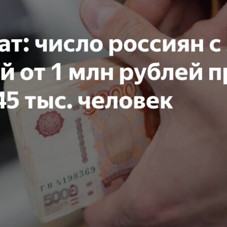 Росстат: число россиян с зарплатой свыше миллиона рублей превысило 45 тысяч