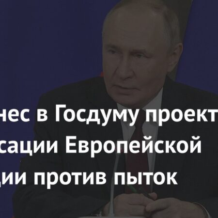 Путин предложил Госдуме денонсировать Европейскую конвенцию против пыток