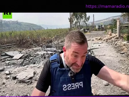 Ракета упала рядом с российской съемочной группой во время прямого эфира в Южном Ливане